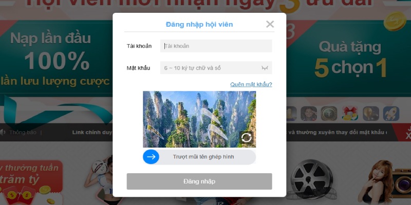 Đăng nhập vào tài khoản để có thể trải nghiệm nhiều sảnh game hấp dẫn